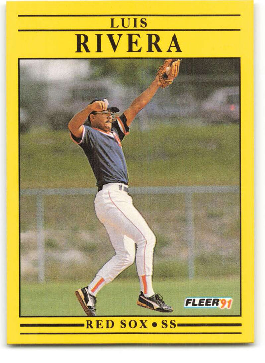 1991 Fleer Baseball #112 Luis Rivera UER  Boston Red Sox  Image 1