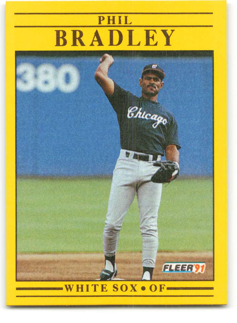 1991 Fleer Baseball #114 Phil Bradley Chicago White Sox Image 1