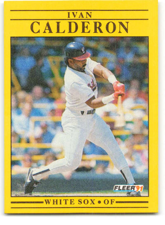 1991 Fleer Baseball #115 Ivan Calderon  Chicago White Sox  Image 1