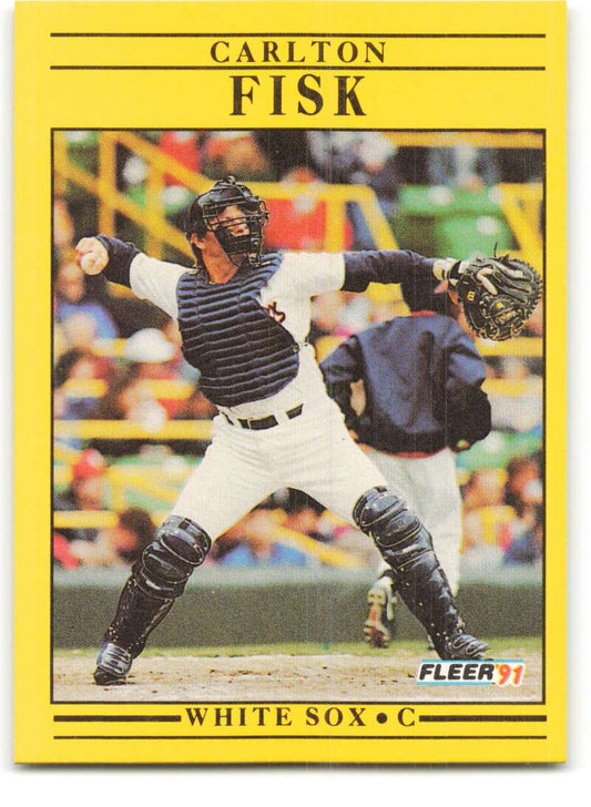 1991 Fleer Baseball #118 Carlton Fisk  Chicago White Sox  Image 1
