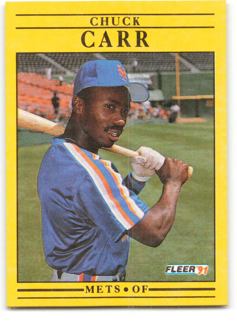 1991 Fleer Baseball #141 Chuck Carr New York Mets Image 1