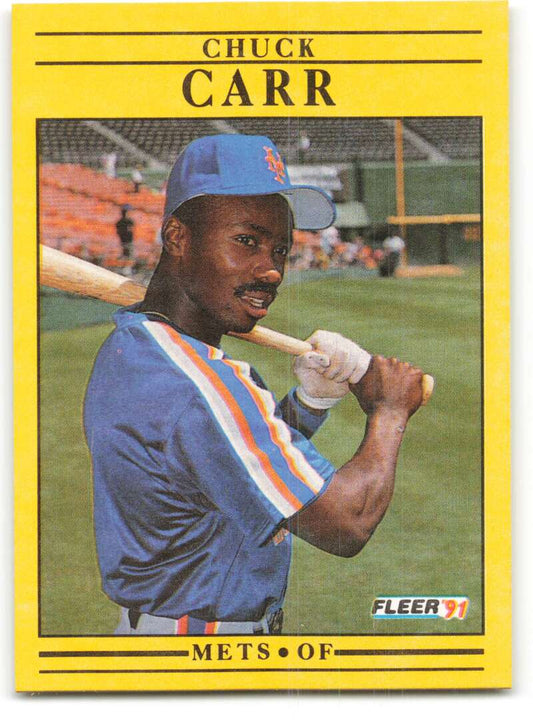 1991 Fleer Baseball #141 Chuck Carr  New York Mets  Image 1