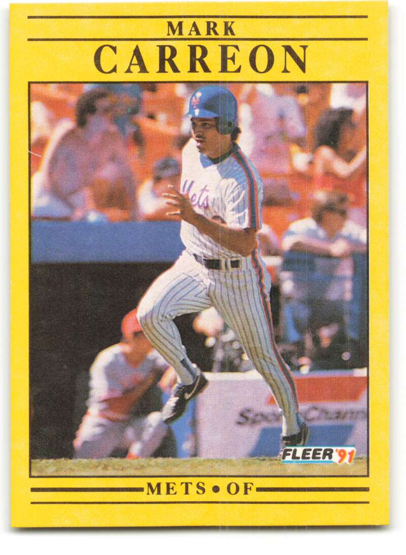 1991 Fleer Baseball #142 Mark Carreon New York Mets Image 1