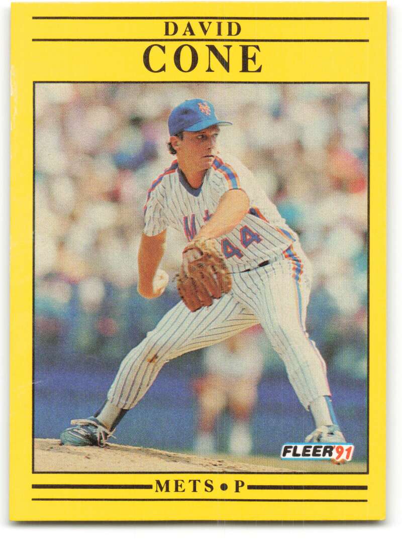 1991 Fleer Baseball #143 David Cone New York Mets Image 1