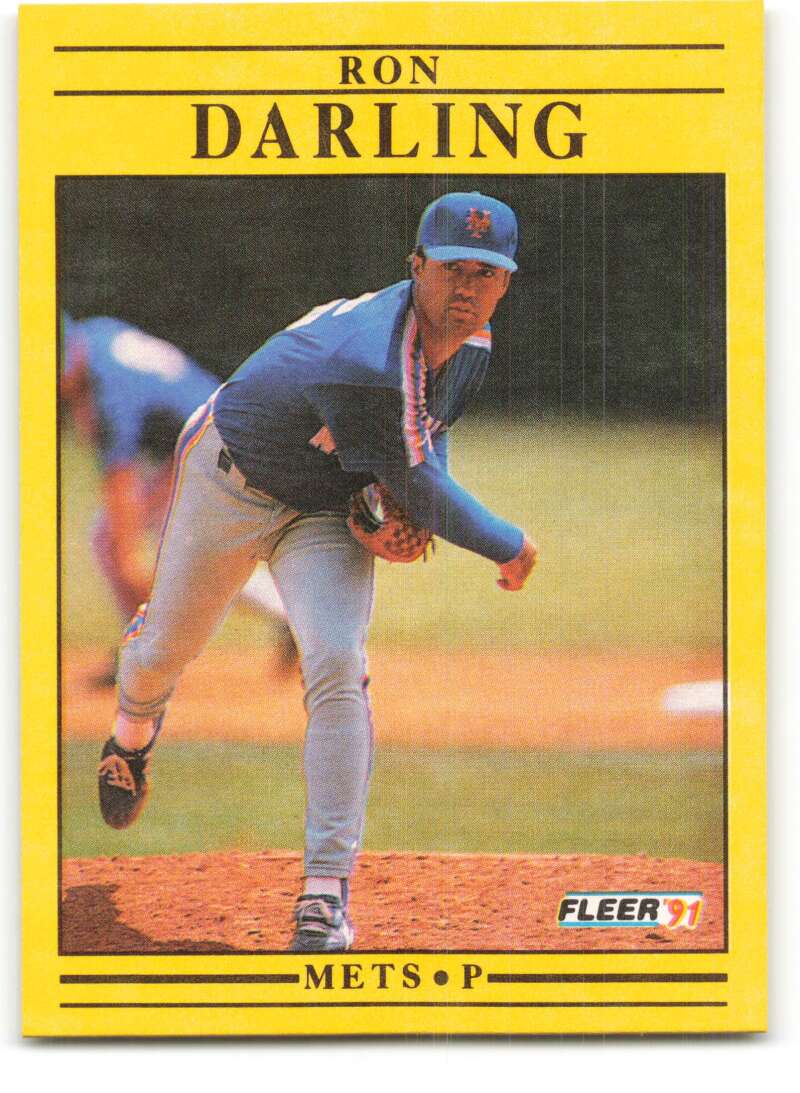 1991 Fleer Baseball #144 Ron Darling New York Mets Image 1