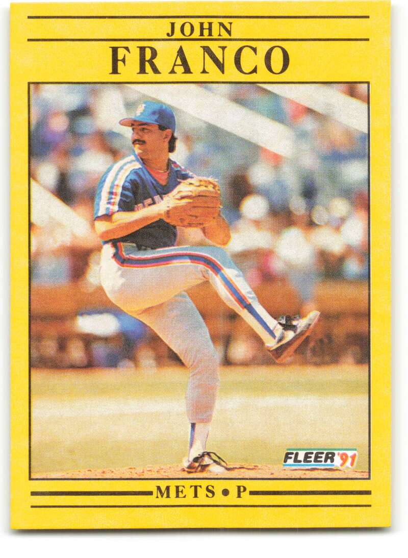 1991 Fleer Baseball #147 John Franco New York Mets Image 1
