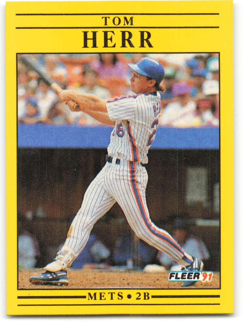 1991 Fleer Baseball #149 Tom Herr  New York Mets  Image 1