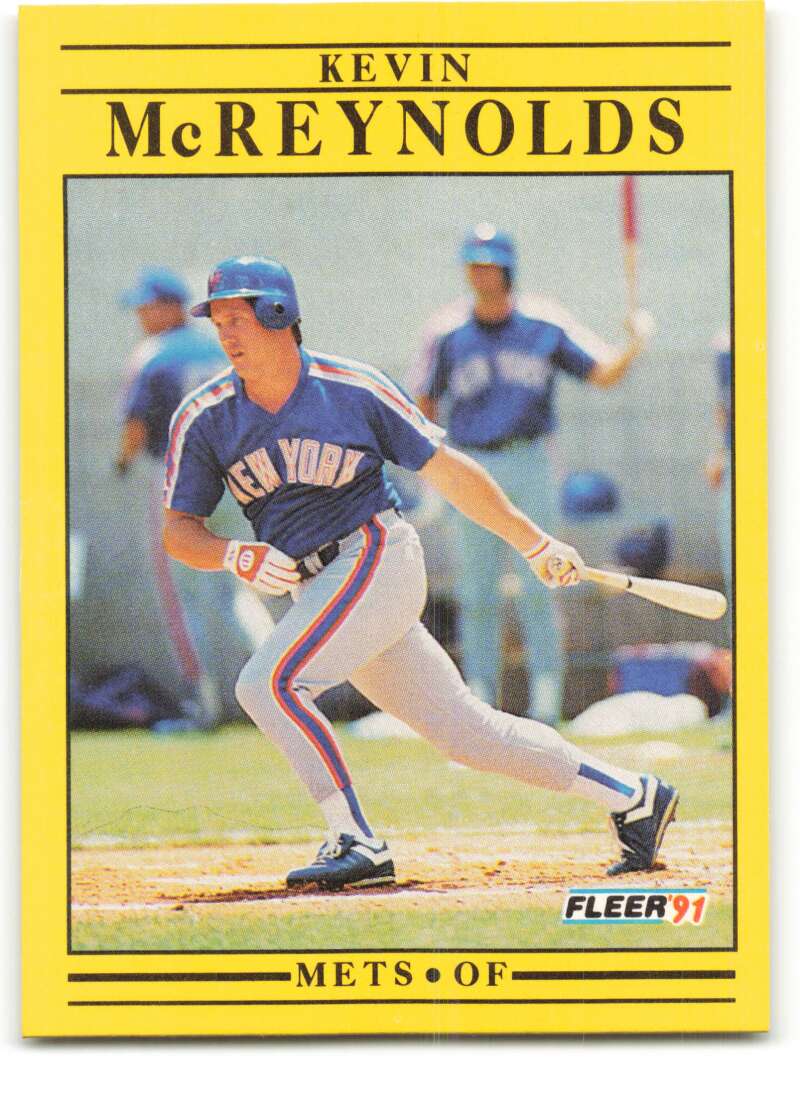1991 Fleer Baseball #154 Kevin McReynolds New York Mets Image 1