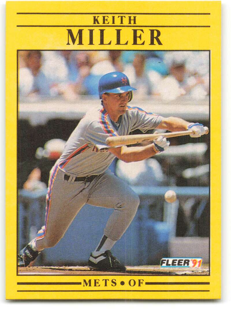 1991 Fleer Baseball #155 Keith Miller UER New York Mets Image 1