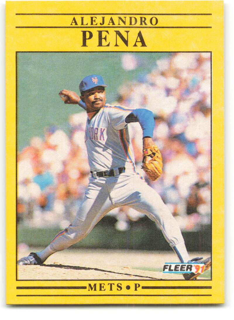 1991 Fleer Baseball #158 Alejandro Pena New York Mets Image 1