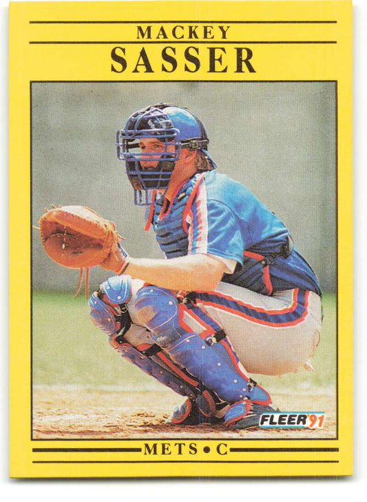 1991 Fleer Baseball #160 Mackey Sasser  New York Mets  Image 1
