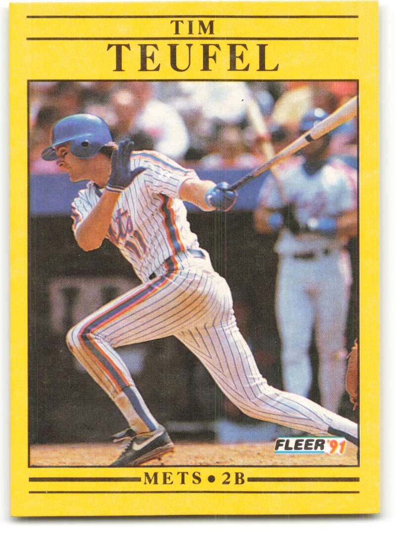 1991 Fleer Baseball #162 Tim Teufel New York Mets Image 1