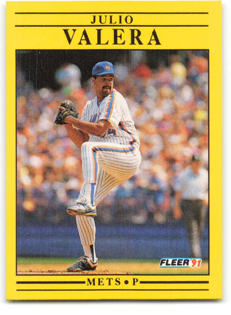 1991 Fleer Baseball #164 Julio Valera New York Mets Image 1