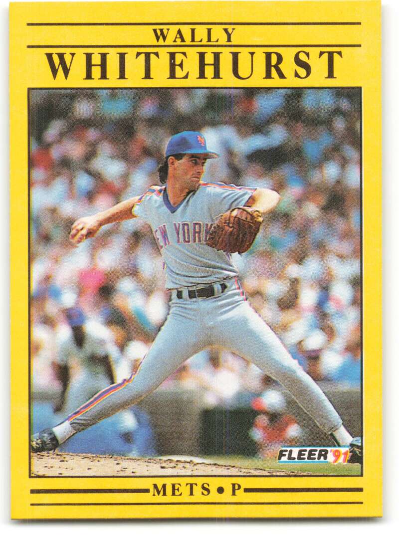 1991 Fleer Baseball #166 Wally Whitehurst New York Mets Image 1
