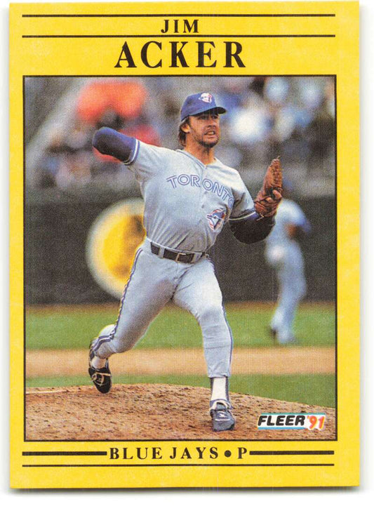 1991 Fleer Baseball #167 Jim Acker  Toronto Blue Jays  Image 1