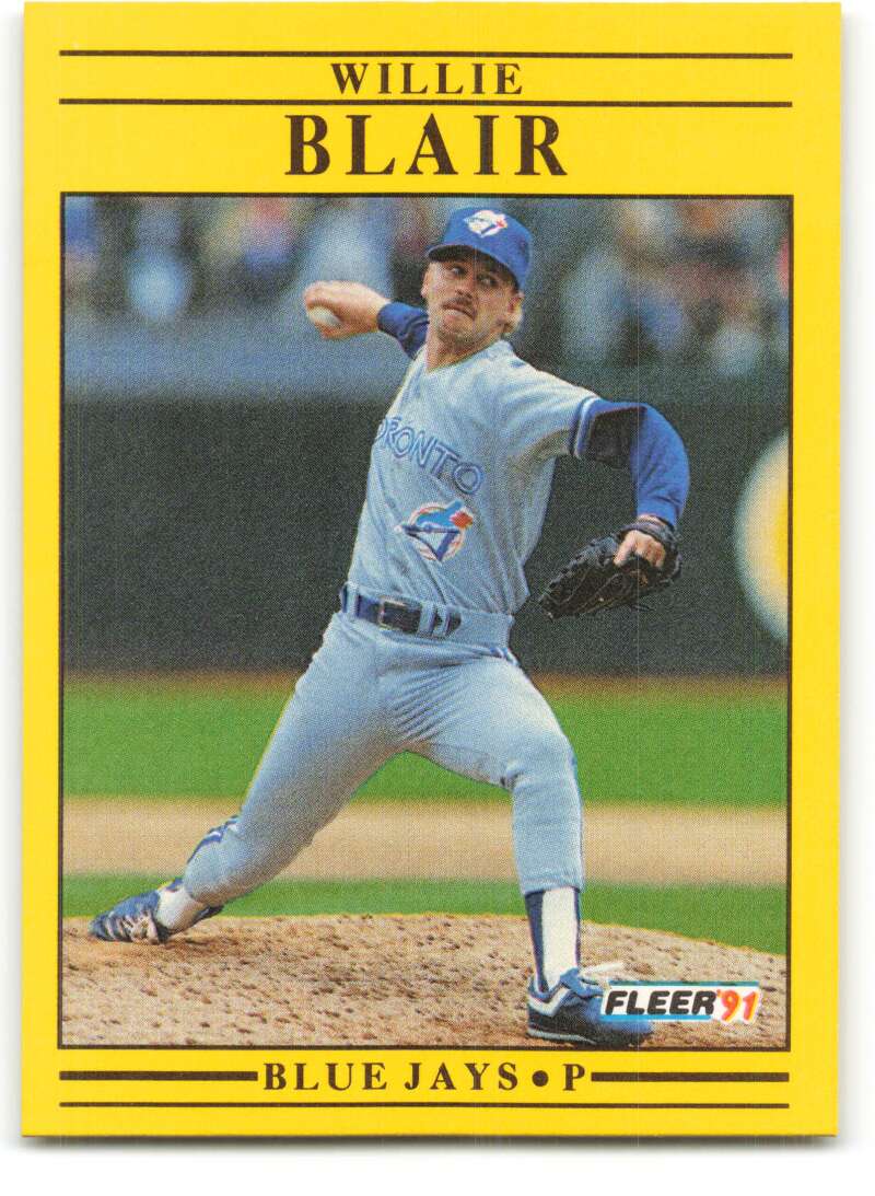 1991 Fleer Baseball #170 Willie Blair Toronto Blue Jays Image 1