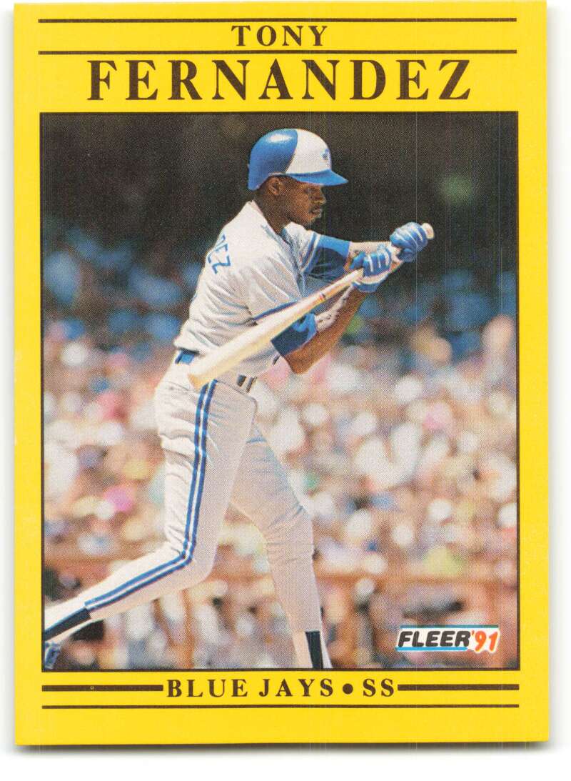 1991 Fleer Baseball #174 Tony Fernandez Toronto Blue Jays Image 1