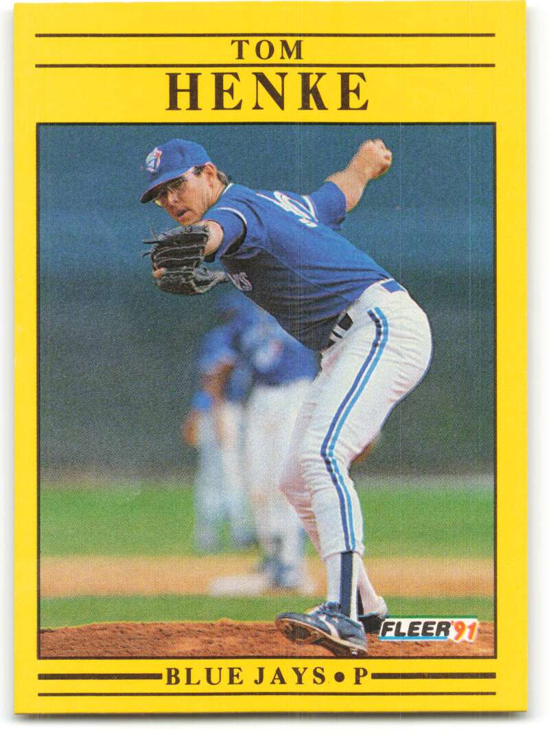 1991 Fleer Baseball #176 Tom Henke Toronto Blue Jays Image 1