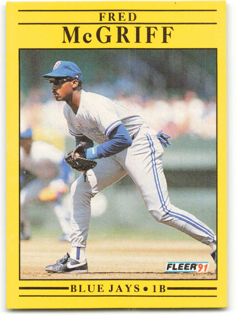 1991 Fleer Baseball #180 Fred McGriff Toronto Blue Jays Image 1