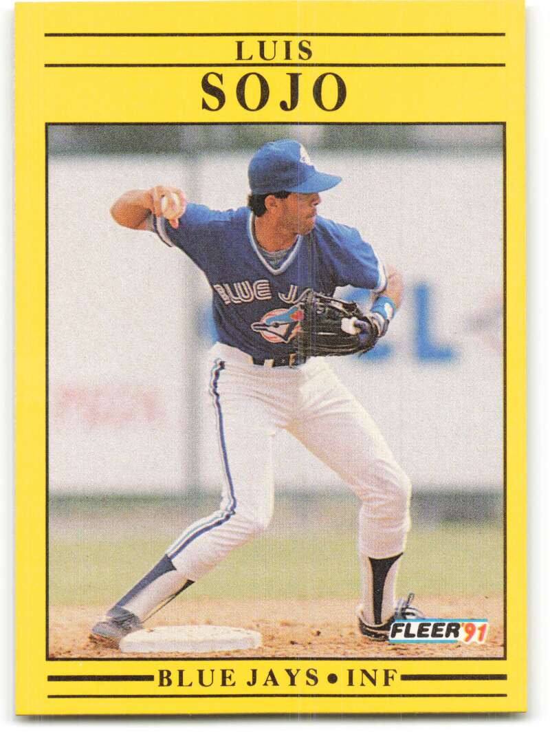 1991 Fleer Baseball #184 Luis Sojo Toronto Blue Jays Image 1