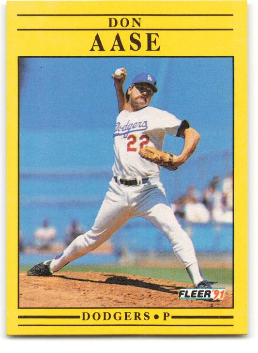 1991 Fleer Baseball #193 Don Aase UER  Los Angeles Dodgers  Image 1
