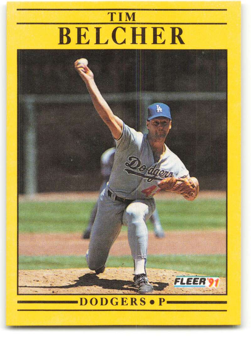 1991 Fleer Baseball #194 Tim Belcher UER Los Angeles Dodgers Image 1