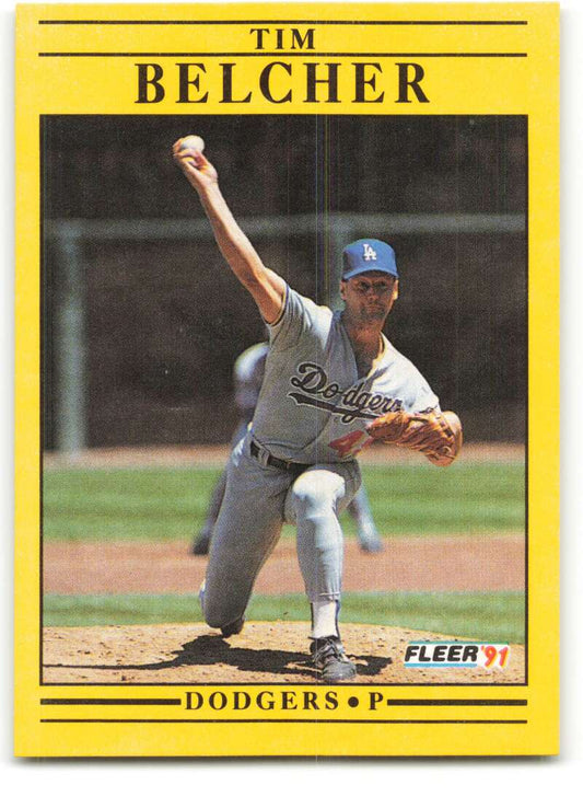 1991 Fleer Baseball #194 Tim Belcher UER  Los Angeles Dodgers  Image 1