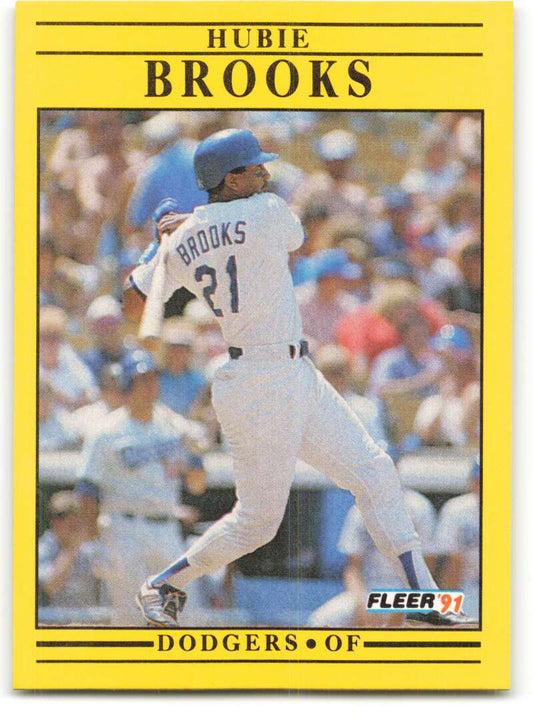 1991 Fleer Baseball #195 Hubie Brooks  Los Angeles Dodgers  Image 1
