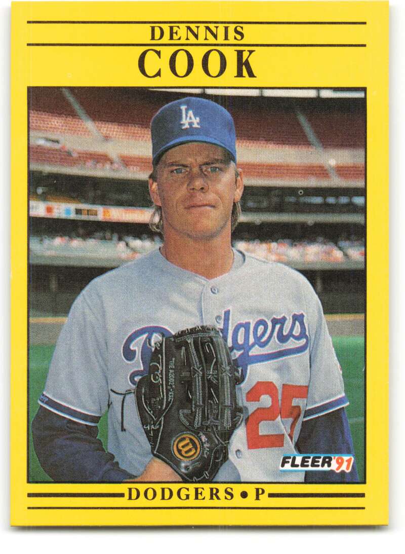 1991 Fleer Baseball #196 Dennis Cook  Los Angeles Dodgers  Image 1