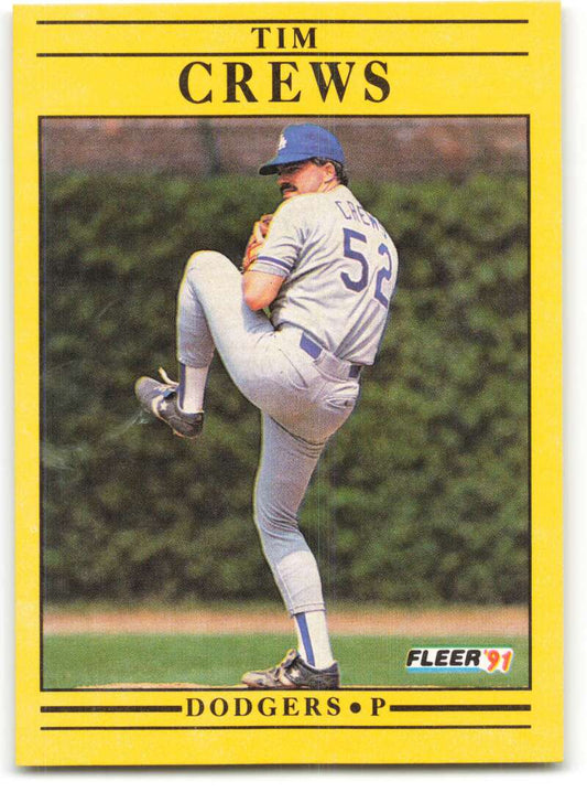 1991 Fleer Baseball #197 Tim Crews  Los Angeles Dodgers  Image 1