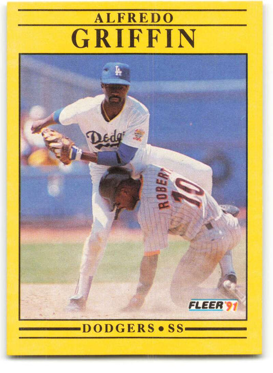 1991 Fleer Baseball #201 Alfredo Griffin  Los Angeles Dodgers  Image 1