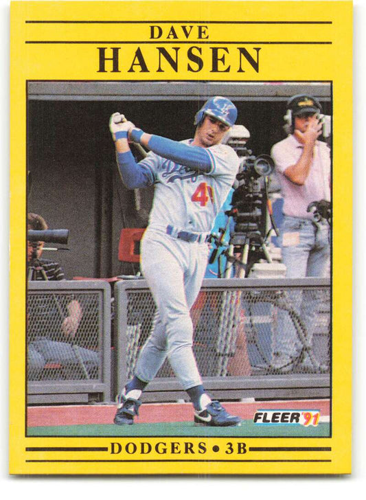 1991 Fleer Baseball #203 Dave Hansen  Los Angeles Dodgers  Image 1