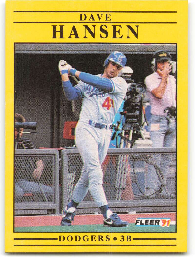 1991 Fleer Baseball #203 Dave Hansen Los Angeles Dodgers Image 1