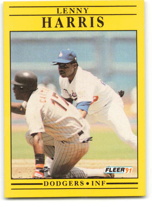 1991 Fleer Baseball #204 Lenny Harris  Los Angeles Dodgers  Image 1