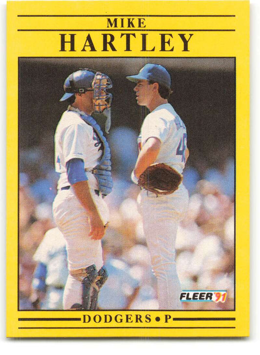 1991 Fleer Baseball #205 Mike Hartley  Los Angeles Dodgers  Image 1