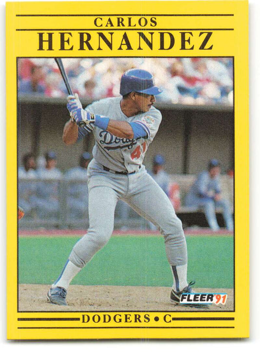 1991 Fleer Baseball #207 Carlos Hernandez  Los Angeles Dodgers  Image 1