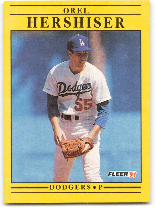 1991 Fleer Baseball #208 Orel Hershiser  Los Angeles Dodgers  Image 1