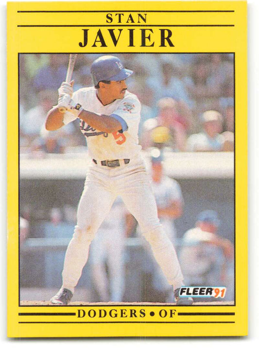 1991 Fleer Baseball #211 Stan Javier  Los Angeles Dodgers  Image 1