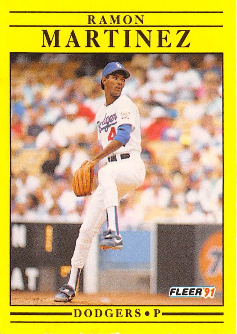 1991 Fleer Baseball #212 Ramon Martinez Los Angeles Dodgers Image 1