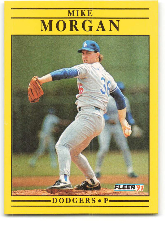 1991 Fleer Baseball #213 Mike Morgan  Los Angeles Dodgers  Image 1