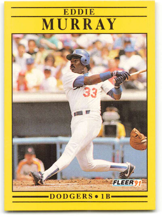1991 Fleer Baseball #214 Eddie Murray  Los Angeles Dodgers  Image 1