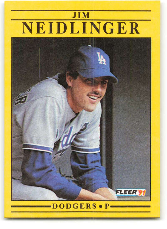 1991 Fleer Baseball #215 Jim Neidlinger  RC Rookie Los Angeles Dodgers  Image 1