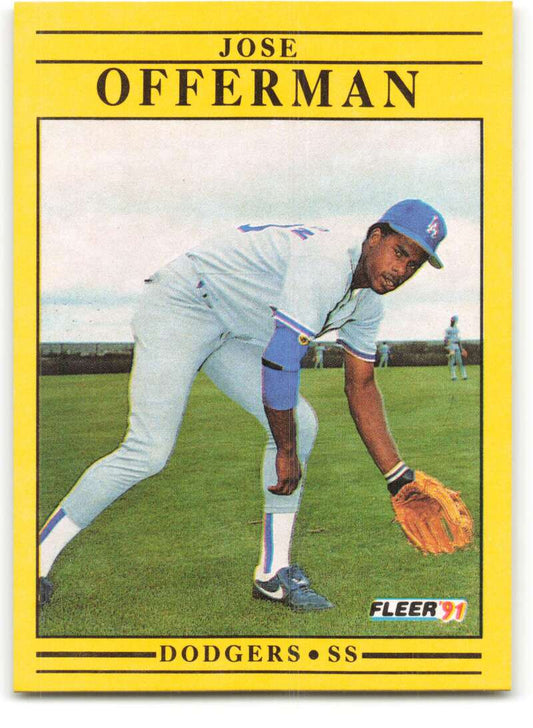 1991 Fleer Baseball #216 Jose Offerman  Los Angeles Dodgers  Image 1