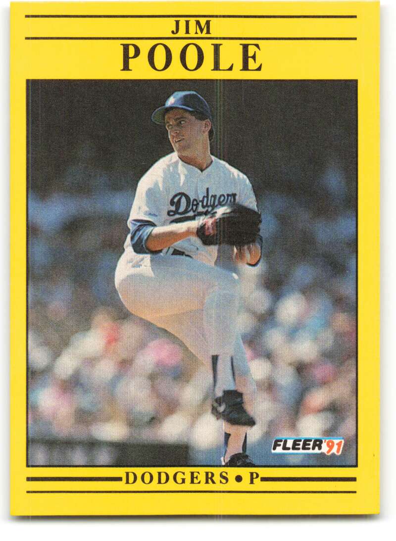 1991 Fleer Baseball #217 Jim Poole Los Angeles Dodgers Image 1