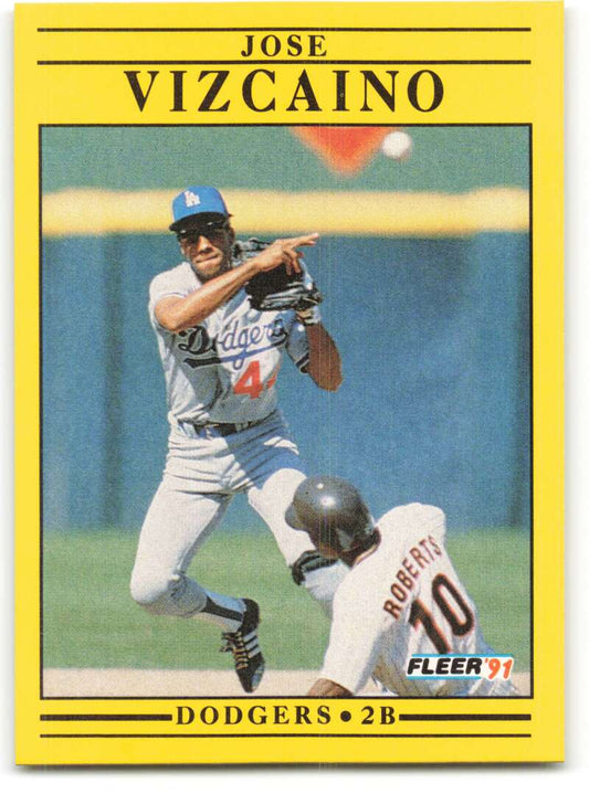 1991 Fleer Baseball #223 Jose Vizcaino  Los Angeles Dodgers  Image 1
