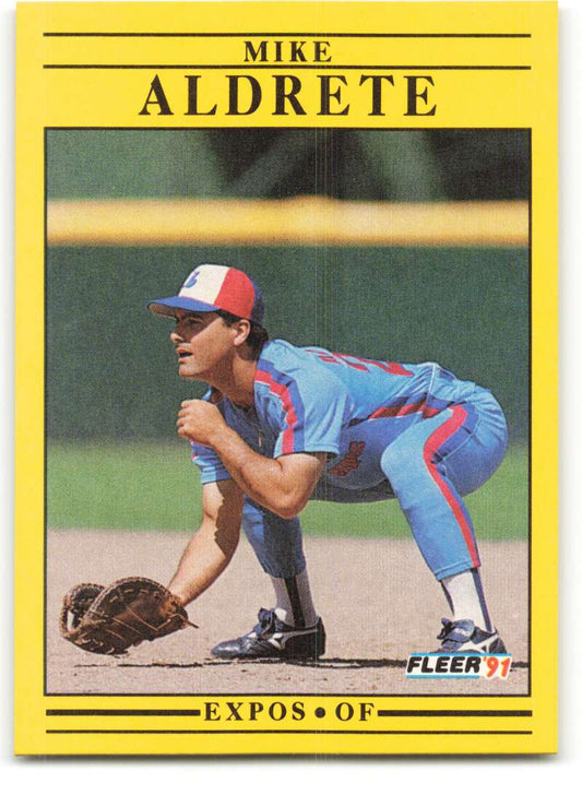1991 Fleer Baseball #224 Mike Aldrete  Montreal Expos  Image 1