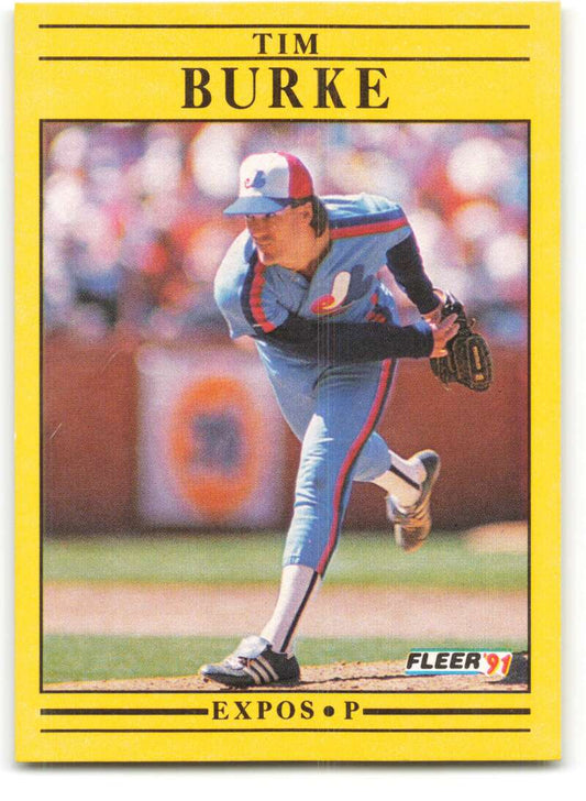 1991 Fleer Baseball #227 Tim Burke  Montreal Expos  Image 1