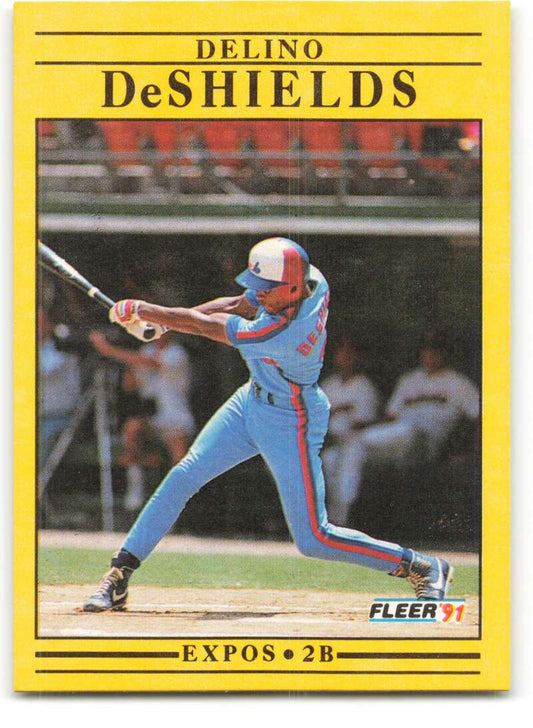 1991 Fleer Baseball #228 Delino DeShields  Montreal Expos  Image 1