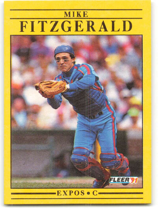1991 Fleer Baseball #229 Mike Fitzgerald  Montreal Expos  Image 1