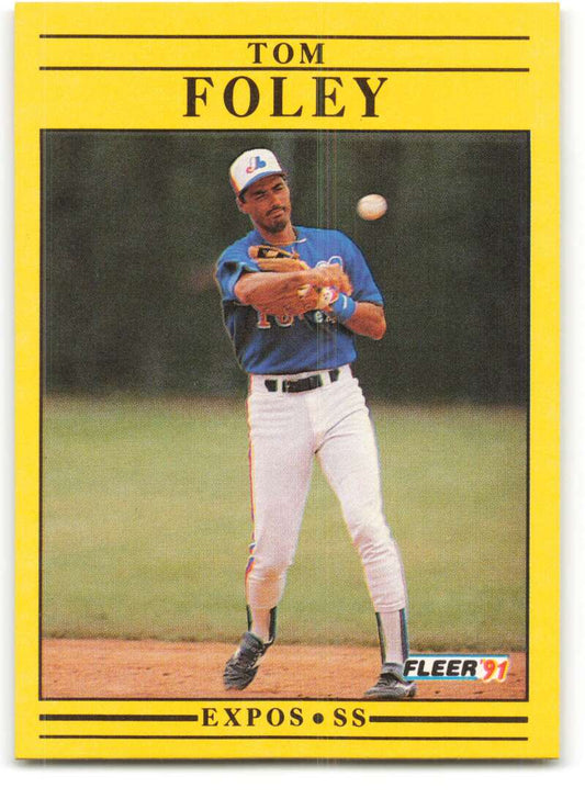 1991 Fleer Baseball #230 Tom Foley  Montreal Expos  Image 1